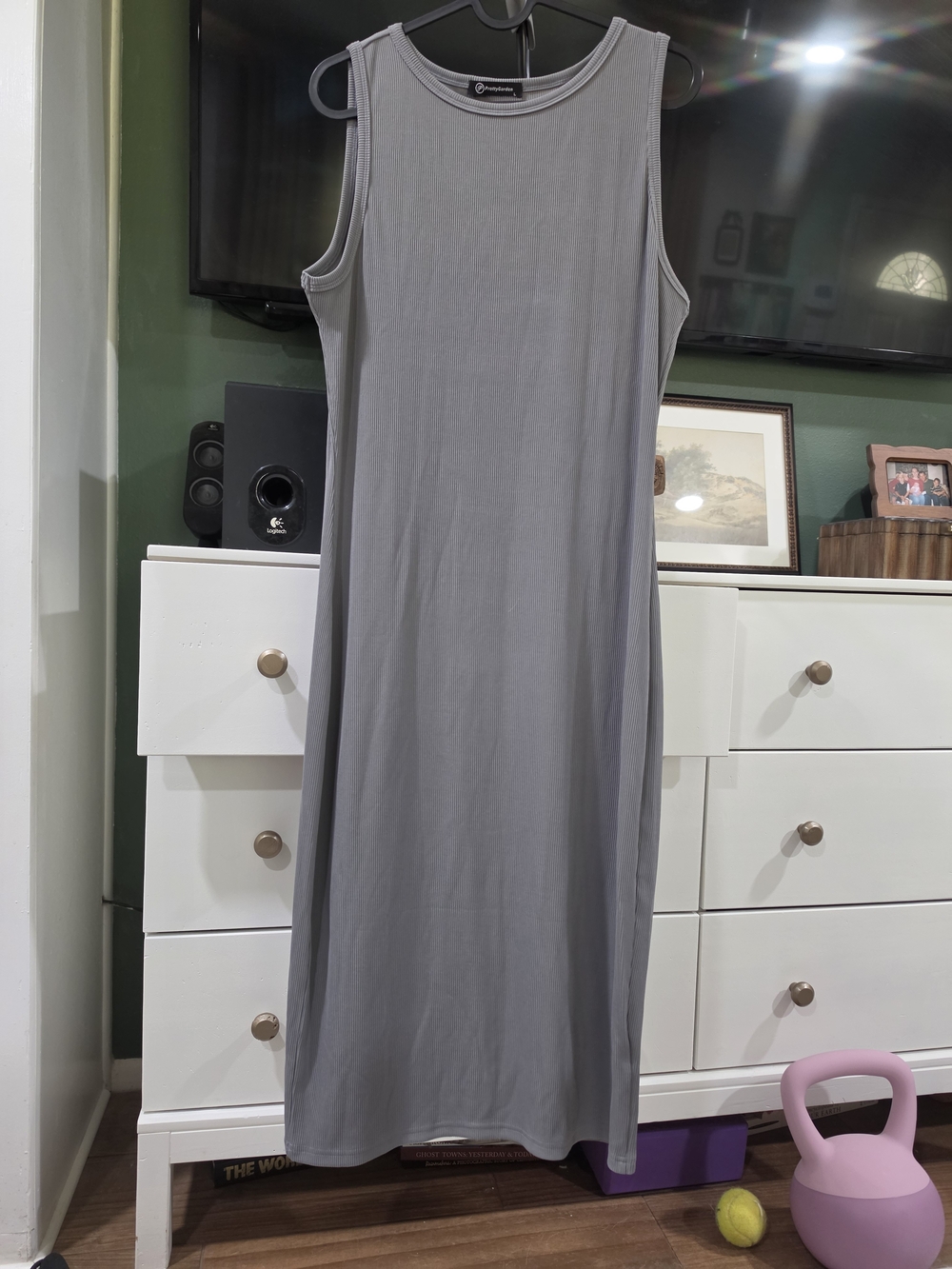 Modern Sleeveless Gray Midi Dress by A New Day